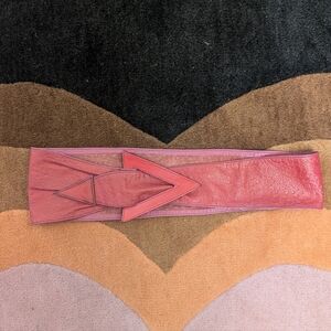 Vintage Wide Pink Leather Belt